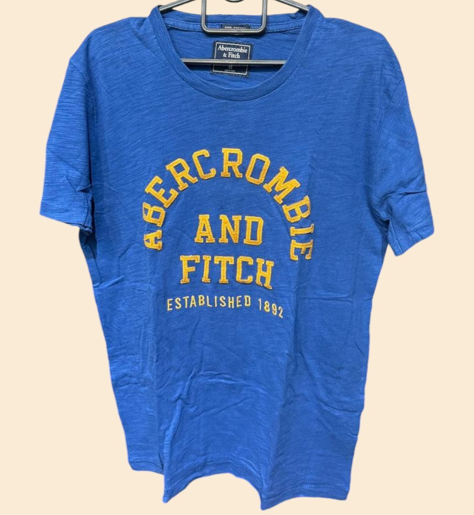 ABERCROMBIE & FITCH LOGO GRAPHIC BLUE TEE