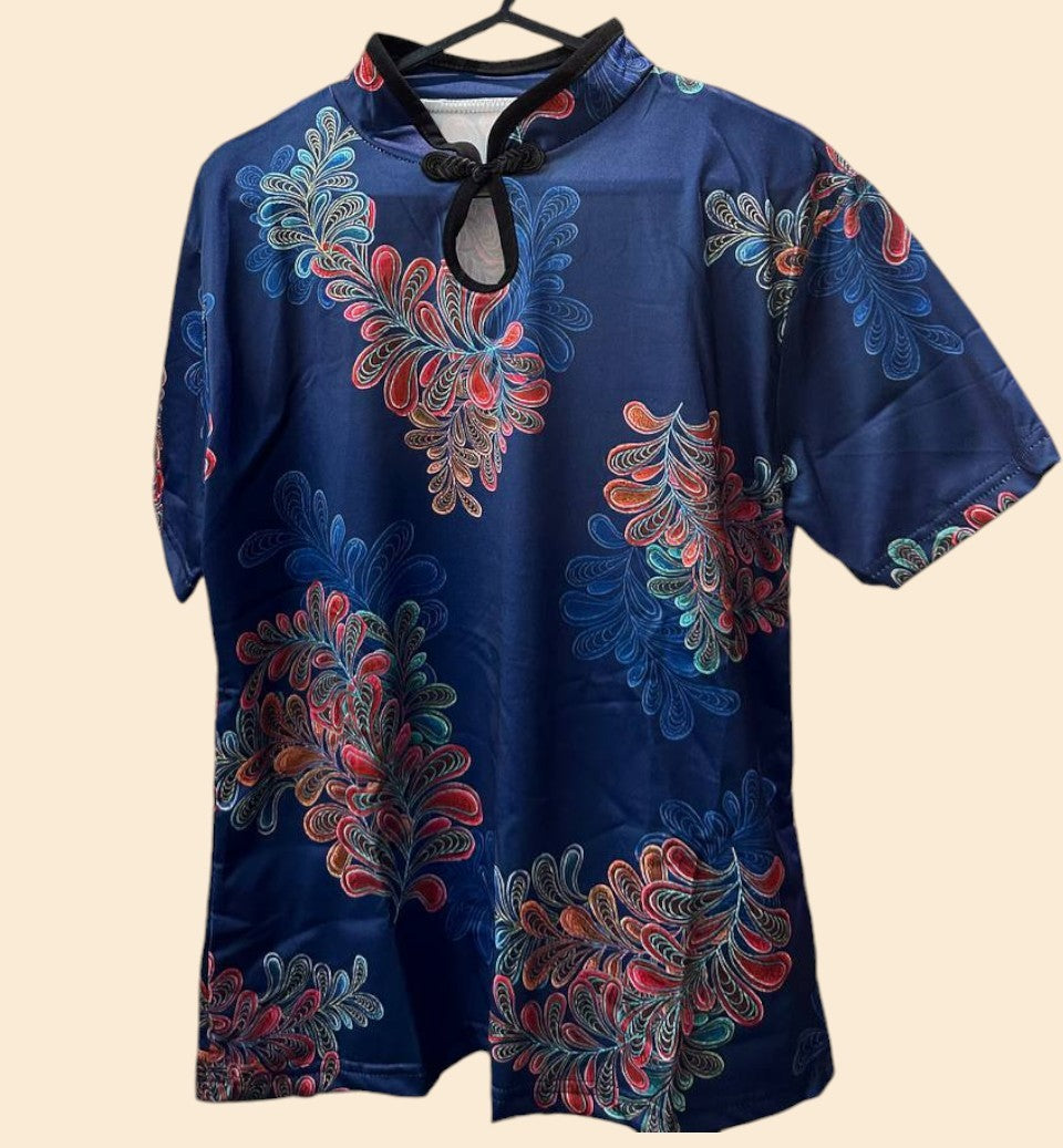 WOMEN'S CHEONGSAM TOP IN BLUE