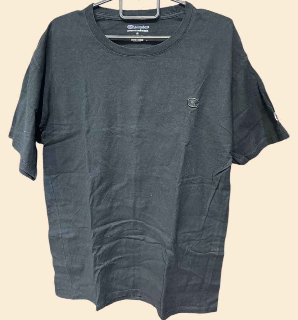 CHAMPION PLAIN BLACK T-SHIRT