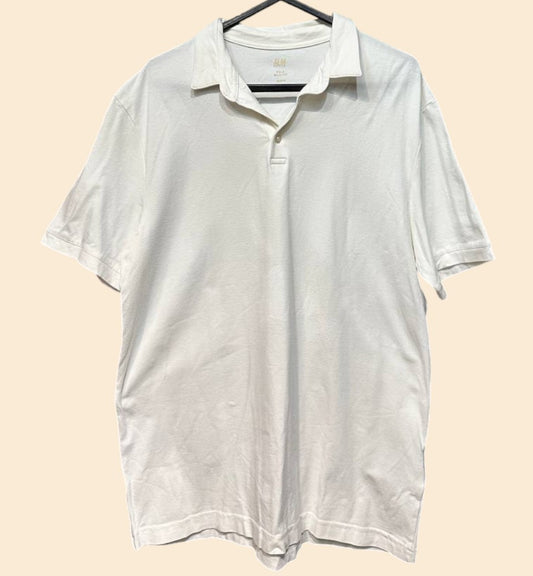 H&M WHITE POLO T-SHIRT