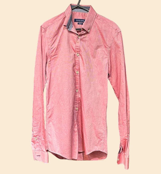 ZARA MEN'S LONG SLEEVES PINK SHIRT