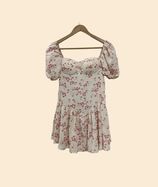 WOMEN'S PINK FLORA MINI DRESS